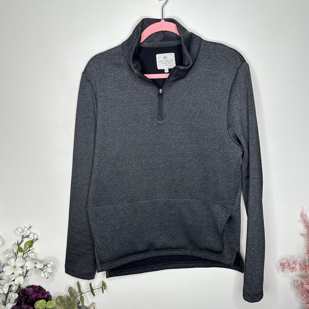 Con.Struct Solid Texture Fleece Lined Quarter Zip… - image 2